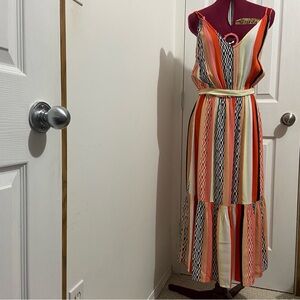 Gap women 100% Rayon multicoloured plaid sleeveless V-neck dress. Size S. Used.